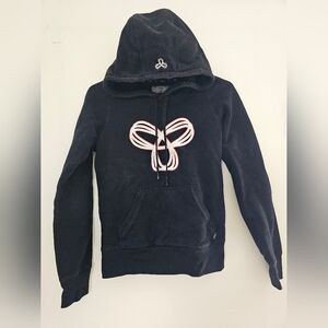 Black Hoodie with White and Pink Design